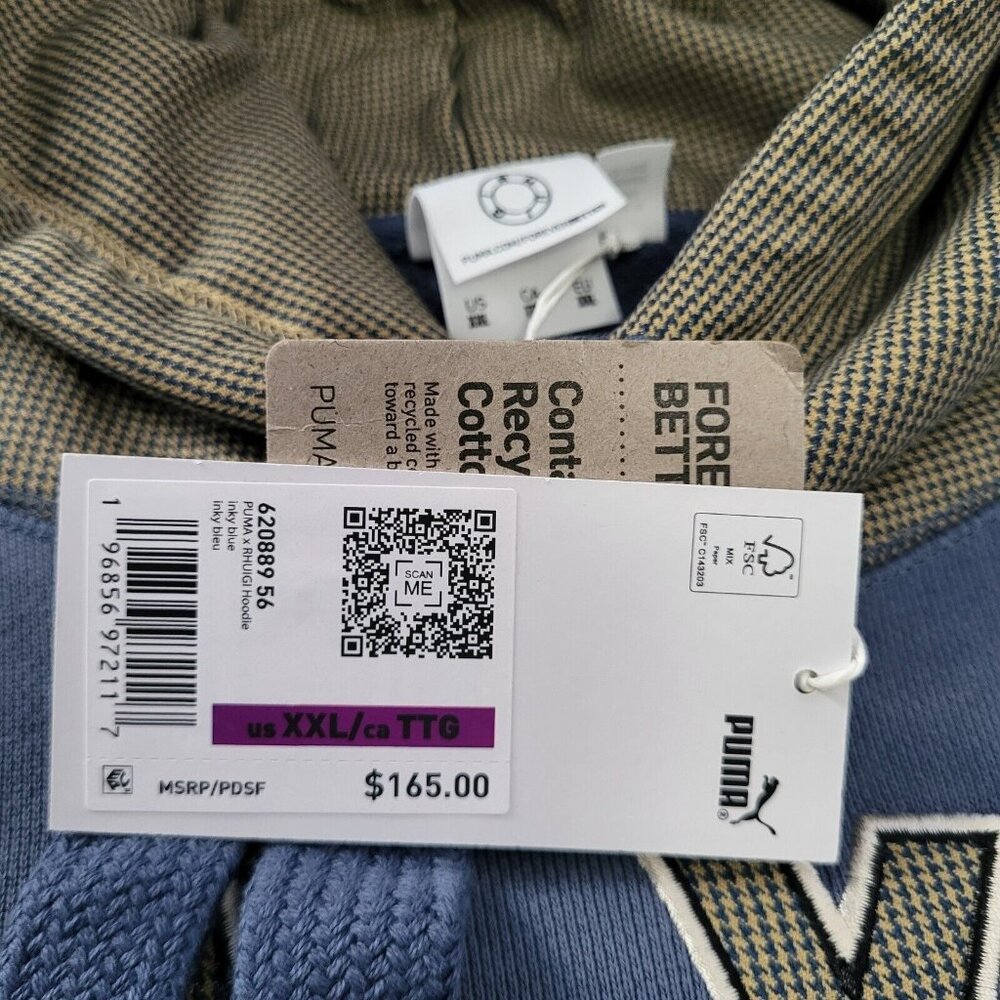 PUMA x RHUIGI Hoodie Inky Blue Men's Sz 2XL  NWT - Picture 4 of 4